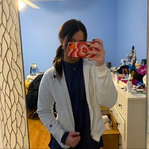 WHITE CHAMPION ZIP UP